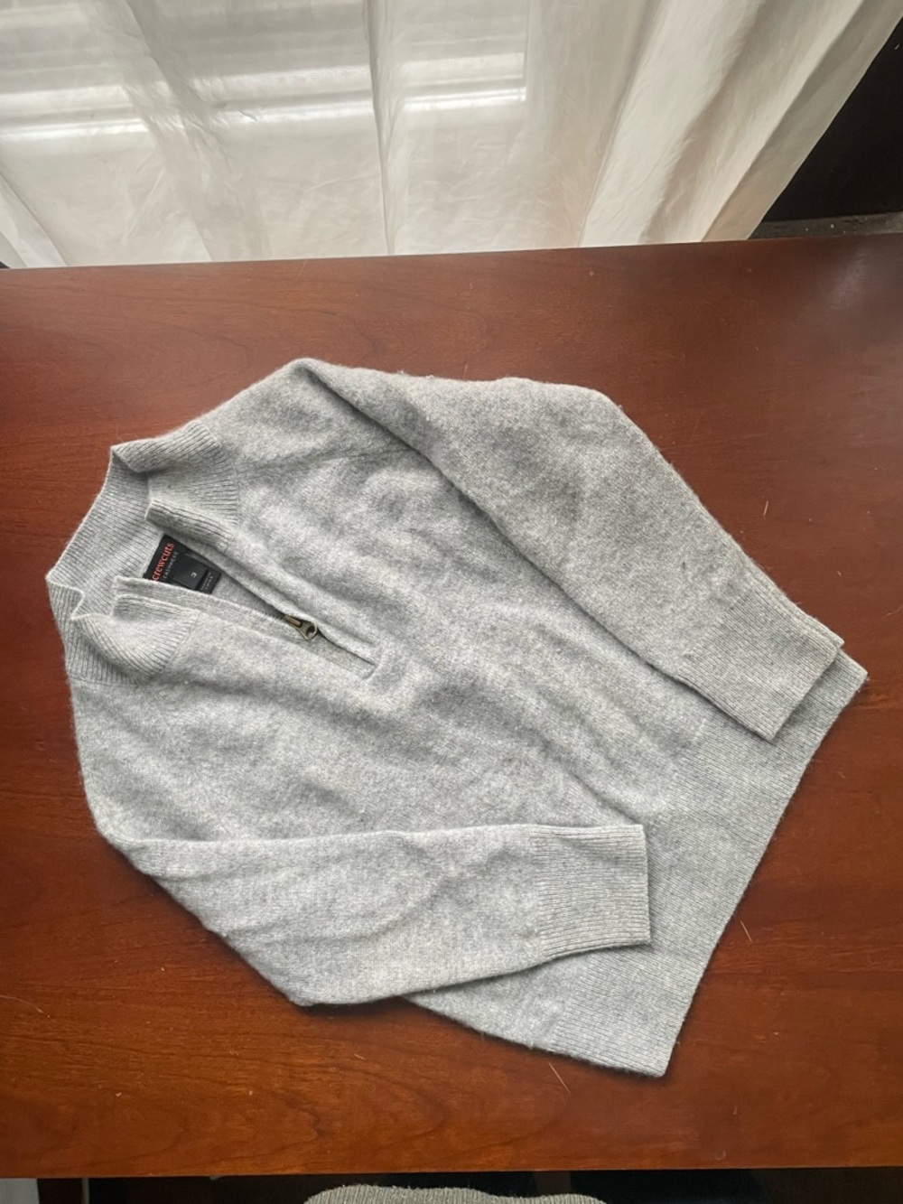 Crewcuts JCrew 3T Light Gray Half-Zip Cashmere Sweater